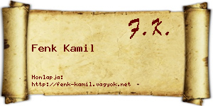 Fenk Kamil névjegykártya